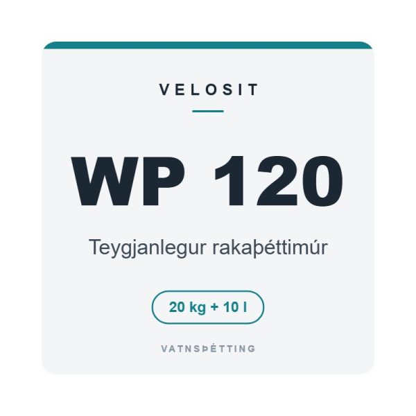 Velosit WP 120, teygjanlegur rakaþéttimúr, 20 kg + 10 l