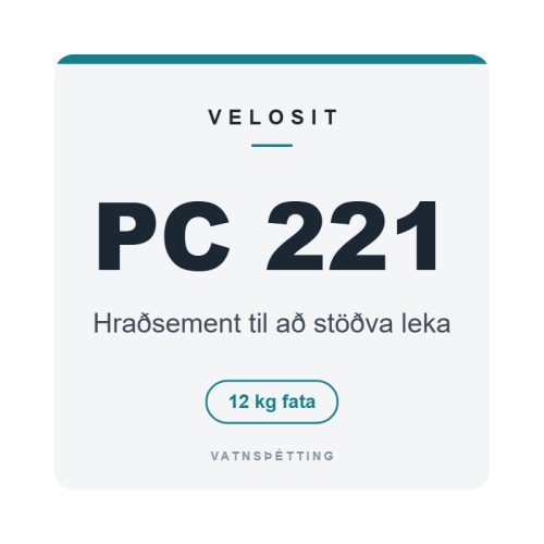 Velosit PC 221, hraðsement til að stöðva leka, 12 kg fata