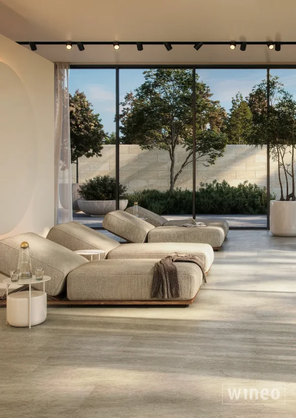 Wineo Purline 1500 Serene Marble Light í setustofu